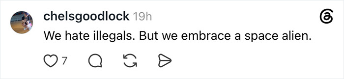 A comment about embracing a space alien regarding the Susan Dell White House appearance controversy.