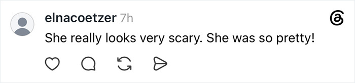 A Threads comment discussing Susan Dell's appearance saying she looks very scary.