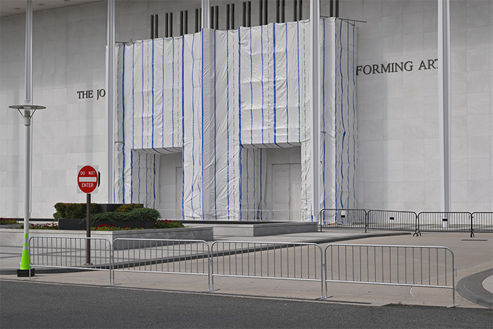 A performing arts building under construction, relevant to the Susan Dell transformation story.