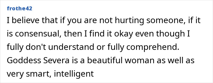 A online comment discussing consent and tall domme Goddess Severa being smart and beautiful A online comment discussing consent and tall domme Goddess Severa being smart and beautiful