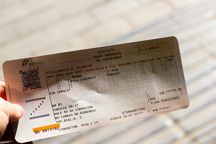 Close-up of a printed boarding ticket for passengers traveling on flights
