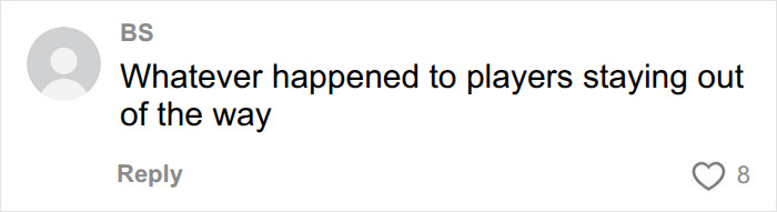 Comment expressing frustration about football players not staying out of the way during treatment