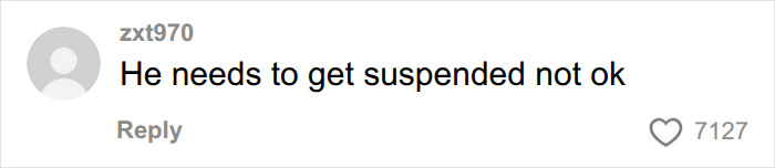 Comment demanding suspension of star football player
