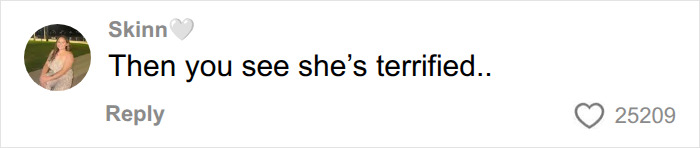 Social media comment stating she is terrified related to football player incident