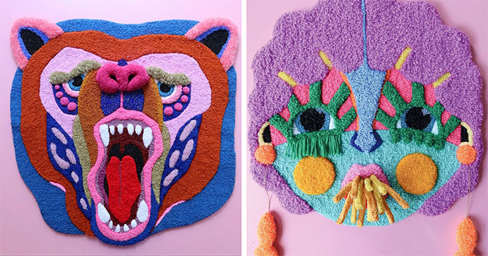 Ina Dyreborg Turns A Simple Tufting Needle Into Expressive Textile Art (21 Pics)