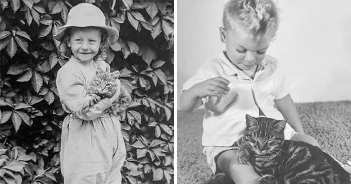 This Page Shared 39 Historical Photos That Capture The Timeless Bond Between Children And Cats (New Pics)