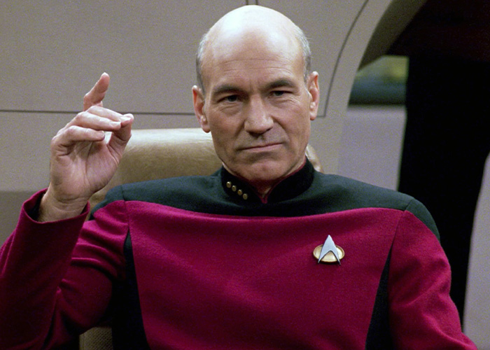 Patrick Stewart as Captain Jean-Luc Picard in Star Trek, reminding fans of Lewy Body Dementia awareness. Patrick Stewart as Captain Jean-Luc Picard in Star Trek, reminding fans of Lewy Body Dementia awareness.