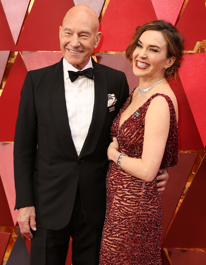 Patrick Stewart with his wife on the red carpet in news about Lewy body dementia. Patrick Stewart with his wife on the red carpet in news about Lewy body dementia.