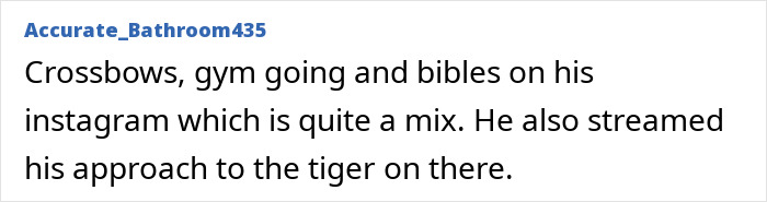Comment noting mixed social media posts related to tiger incident Comment noting mixed social media posts related to tiger incident