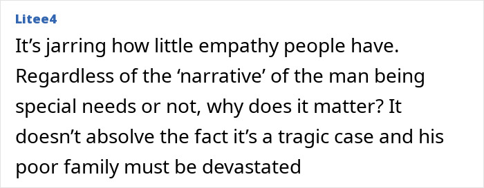 Comment expressing lack of empathy for family after tiger enclosure tragedy Comment expressing lack of empathy for family after tiger enclosure tragedy