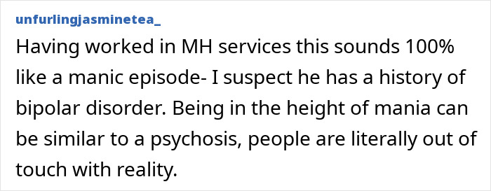 Comment suggesting manic episode related to bipolar disorder in tiger enclosure case Comment suggesting manic episode related to bipolar disorder in tiger enclosure case