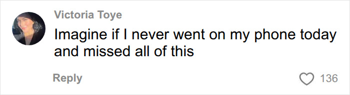 A comment from a user glad they didn't miss the drama of the first date voice message.