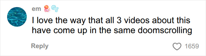 A comment about doomscrolling video details after a man stands woman up.