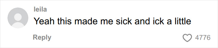 Comment from user leila reacting with disgust to a controversial close bond with dad embrace photo.