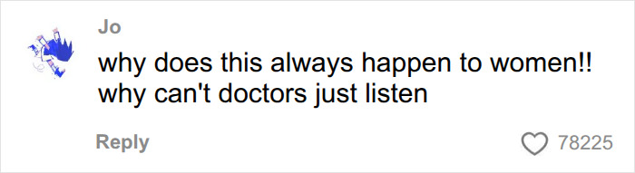 A comment asking why doctors do not listen to women regarding diet and exercise issues. A comment asking why doctors do not listen to women regarding diet and exercise issues.