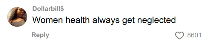A social media comment discussing how women health gets neglected during diet and exercise journeys. A social media comment discussing how women health gets neglected during diet and exercise journeys.