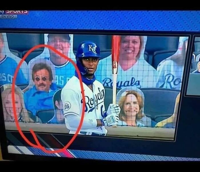 Nostalgic photos showing Bernie Weekend fan cutout at a baseball game bringing back 80s kids memories