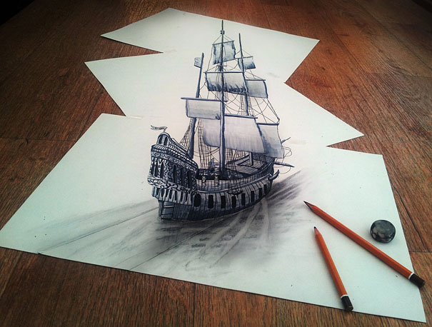 More 3D Pencil Drawings by Ramon Bruin