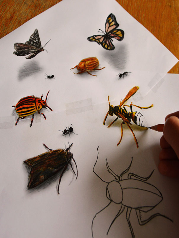 New 3D Pencil Drawings by Ramon Bruin