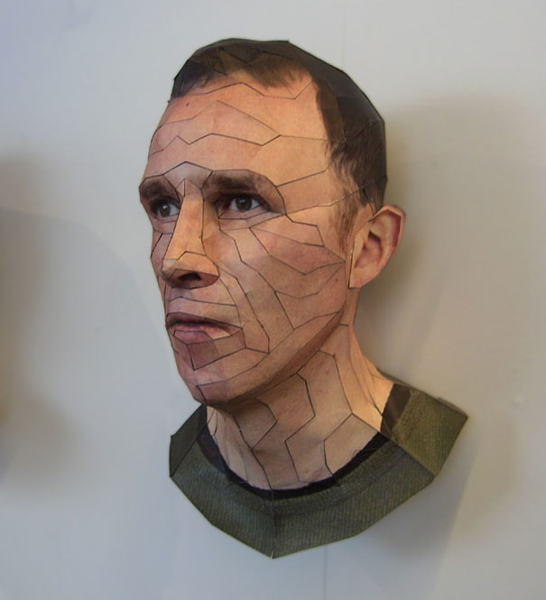 Realistic 3D Paper Portraits by Bert Simons