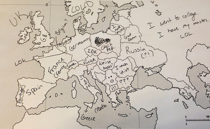 Americans Were Asked To Place European Countries On A Map. Here's What They Wrote: