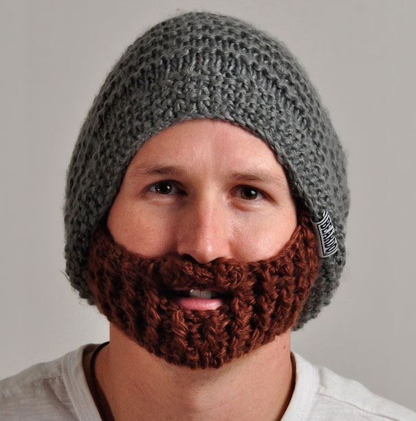 Cool Knitted Beard Hat with Detachable Beard