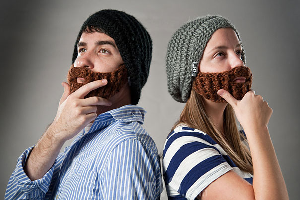 Cool Knitted Beard Hat with Detachable Beard