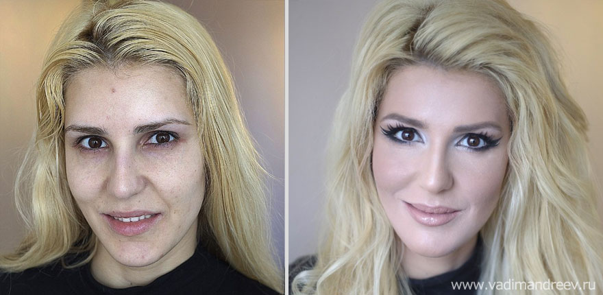 Stunning Before and After Makeup Photos by Vadim Andreev