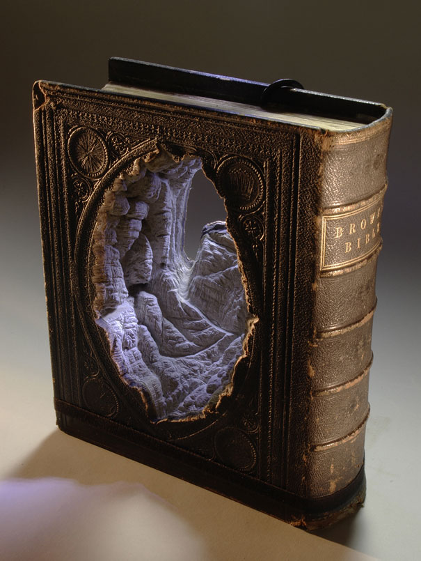 Carved Book Landscapes by Guy Laramee