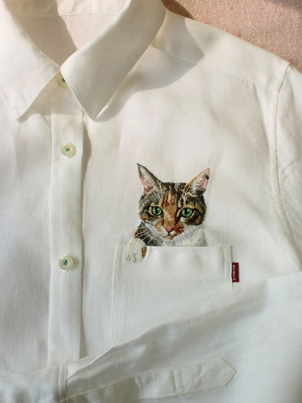 Embroidered Cat Shirts By Hiroko Kubota Go Viral And Sell Like Hot Cakes
