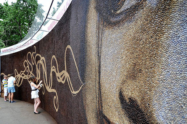 World's Largest Coffee Mosaic Made of 1 Million Coffee Beans