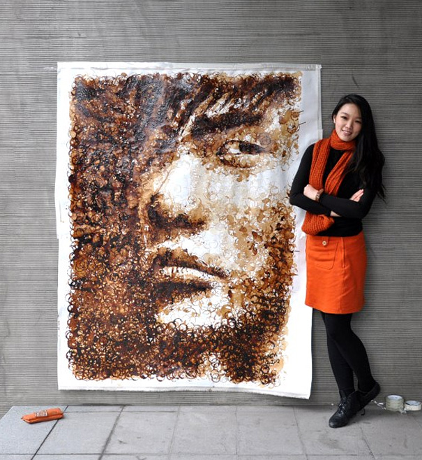 Coffee Stain Portrait by Hong Yi