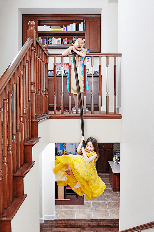 Creative Dad Takes Crazy Photos Of Daughters