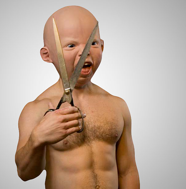 Disturbingly Realistic Baby Head Masks