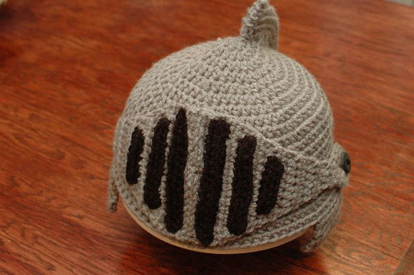 Crocheted Knight's Helmet Cap