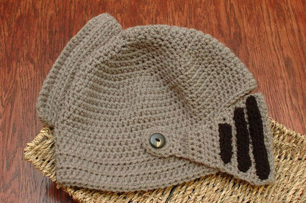 Crocheted Knight's Helmet Cap