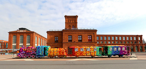 Crocheting Artist Yarn Bombs An Entire Locomotive in Poland