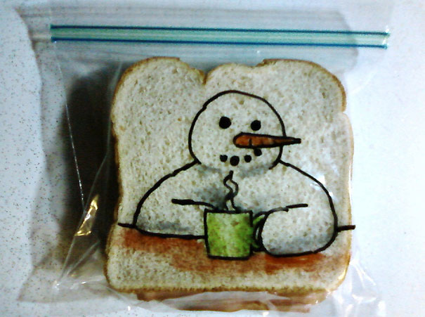 Dad Illustrates Kids’ Sandwich Bags with Fun Drawings Every Day