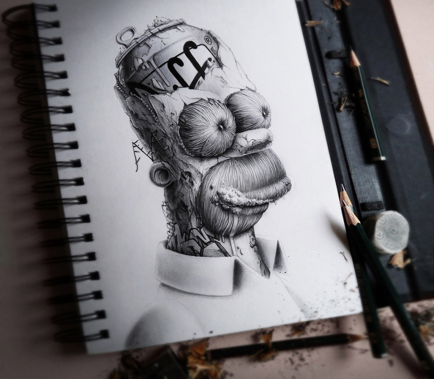 Distroy: Creepy Pencil Drawings Of Famous Cartoon Characters