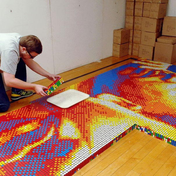 Dream Big: Portrait Made of 4,242 Rubik’s Cubes