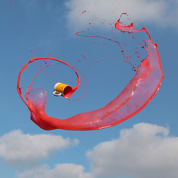 High Speed Photographs of Liquids Tossed in Mid-Air by Manon Wethly