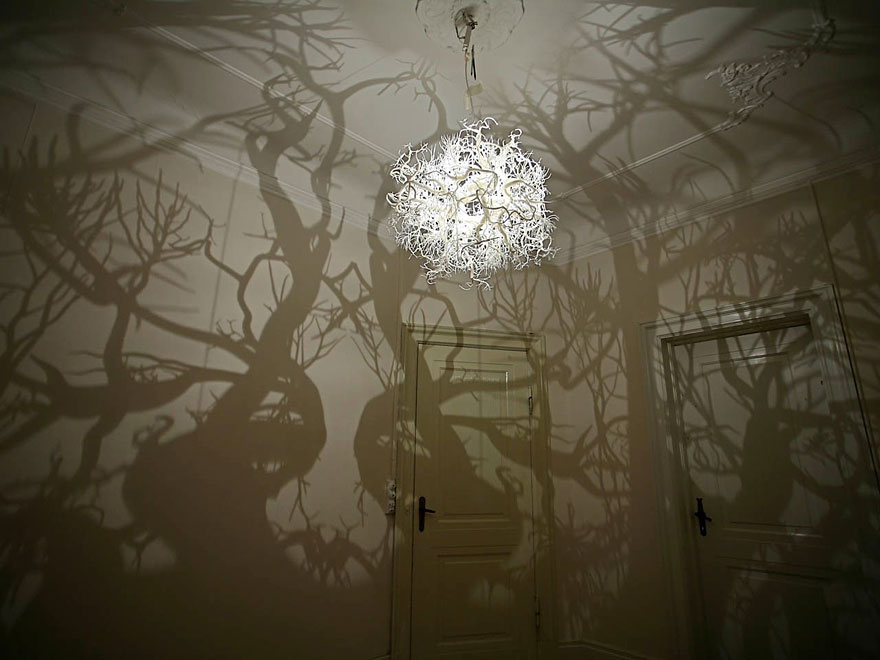 Chandelier Turns a Room Into a Forest