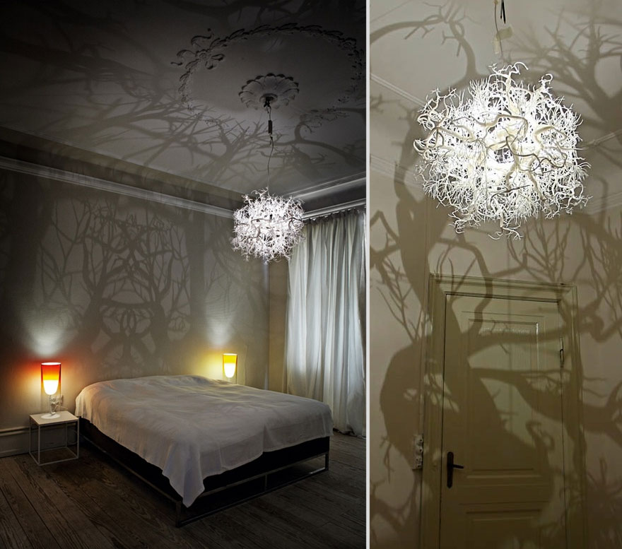 Chandelier Turns a Room Into a Forest