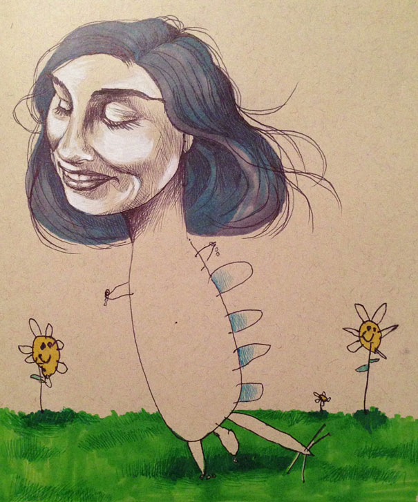 Professional Illustrator Collaborates With Her 4-Year Old Daughter To Create Surrealistic Art