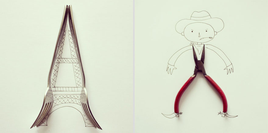 Everyday Objects Turned Into Imaginative Illustrations by Javier Pérez