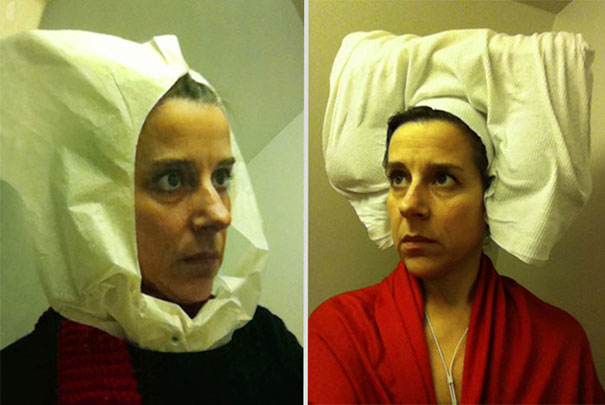 15th Century Flemish Style Portraits Recreated In Airplane Lavatory