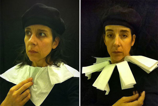 15th Century Flemish Style Portraits Recreated In Airplane Lavatory