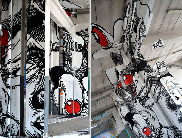 Anamorphic Medusa Inside a Factory