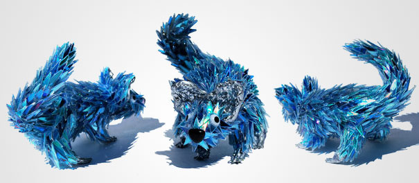 Animal Sculptures Made Of Shattered CDs