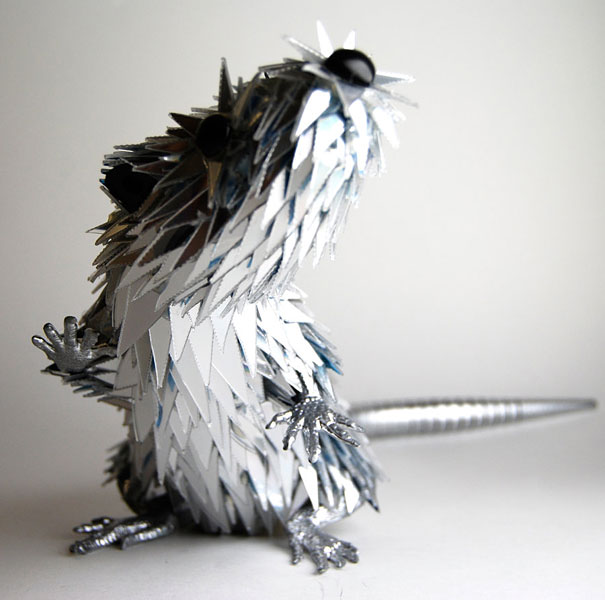 Animal Sculptures Made Of Shattered CDs